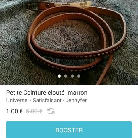 troc de  Ceinture marron avec effet clouter, sur mytroc