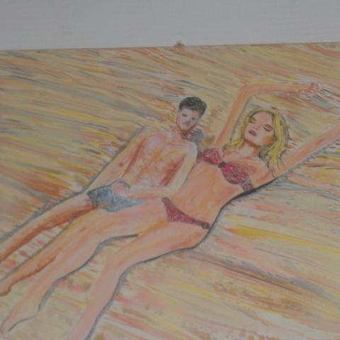 troc de  Peinture couple au soleil inspiration Pub CK, sur mytroc