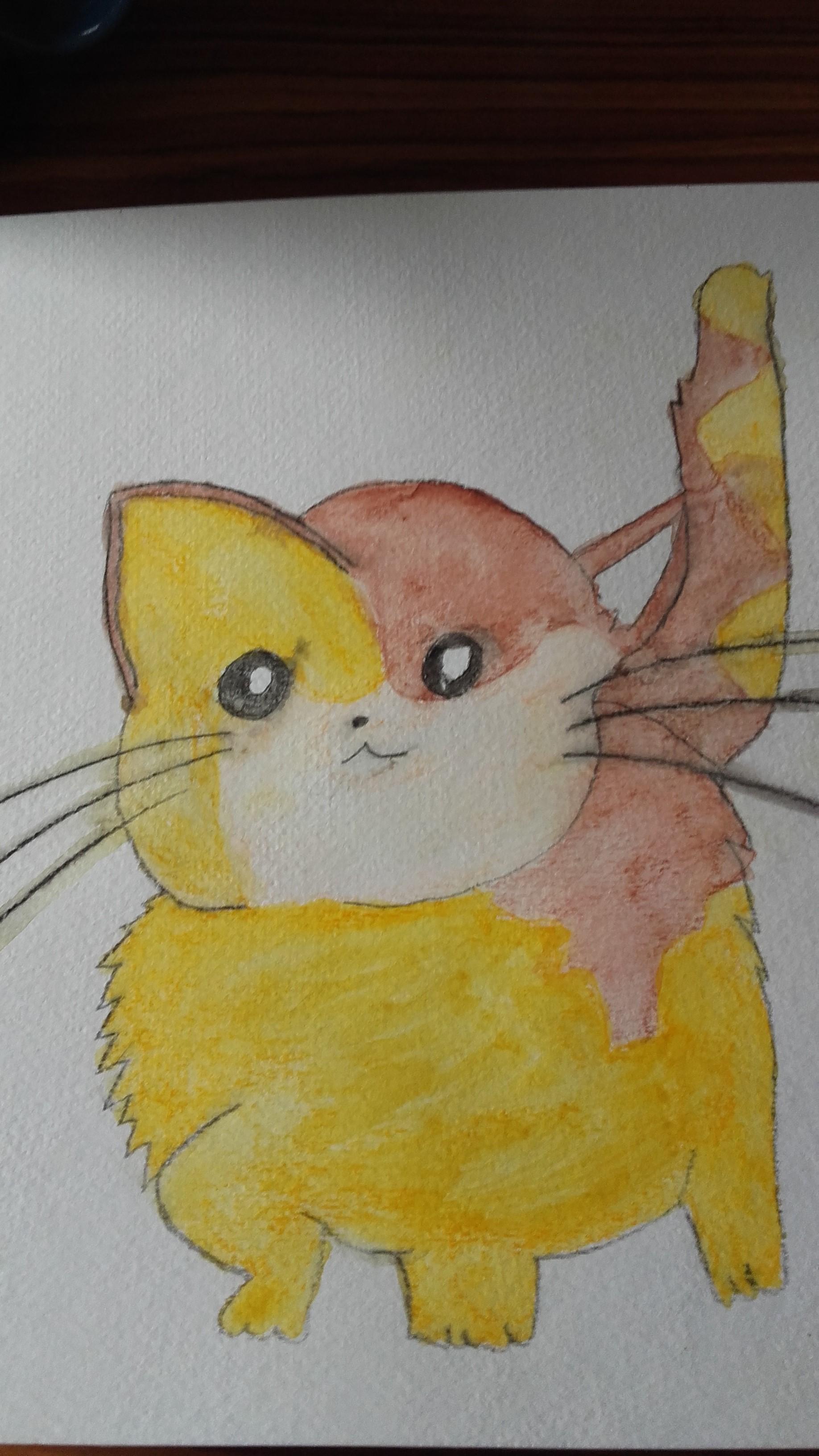 troc de troc "kawaii cat - 2" - aquarelle 2016 - (chat) image 0