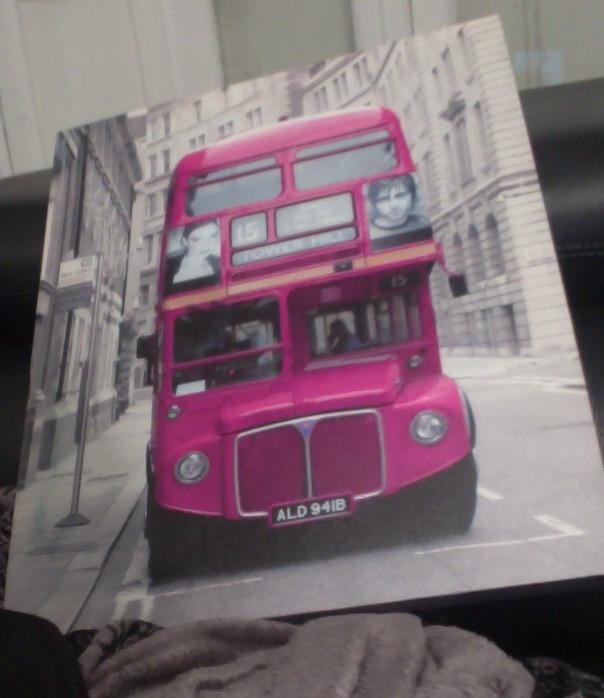 troc de troc tableau en toile londres bus rose image 0