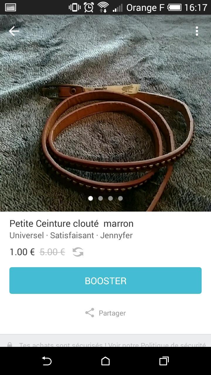 troc de troc ceinture marron avec effet clouter image 0