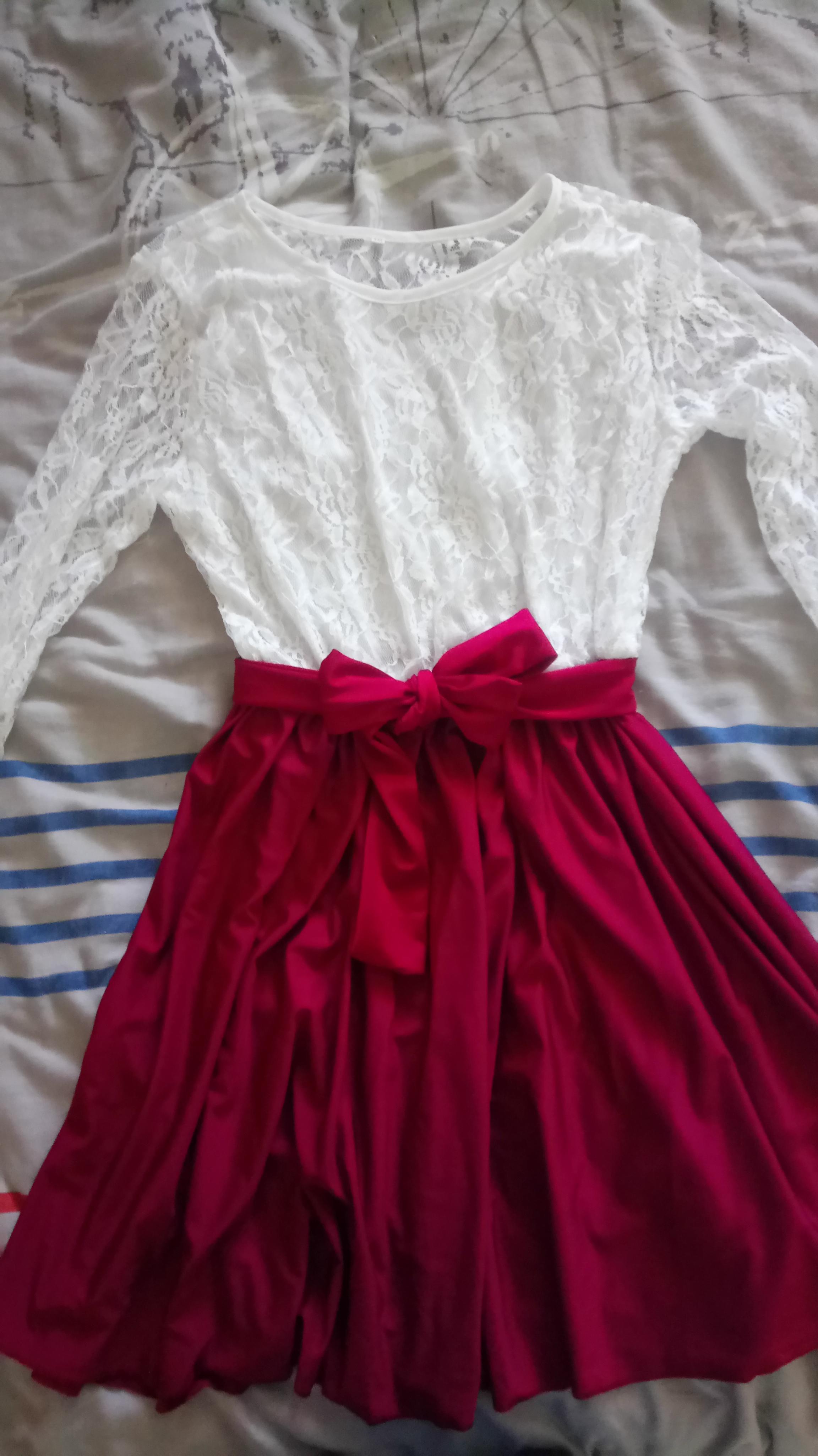 troc de troc robe neuve blanche rouge t38 image 0