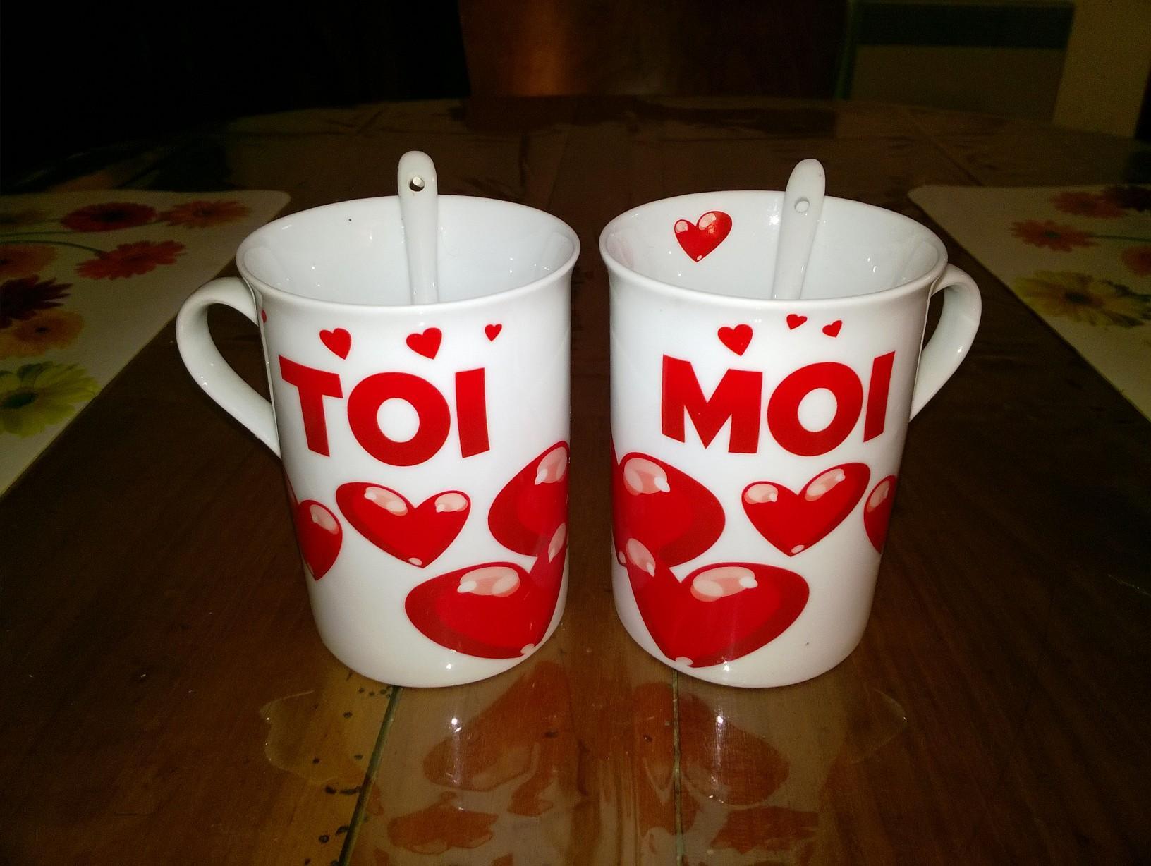 troc de troc tête à tête 2 tasses mugs + cuillères image 0