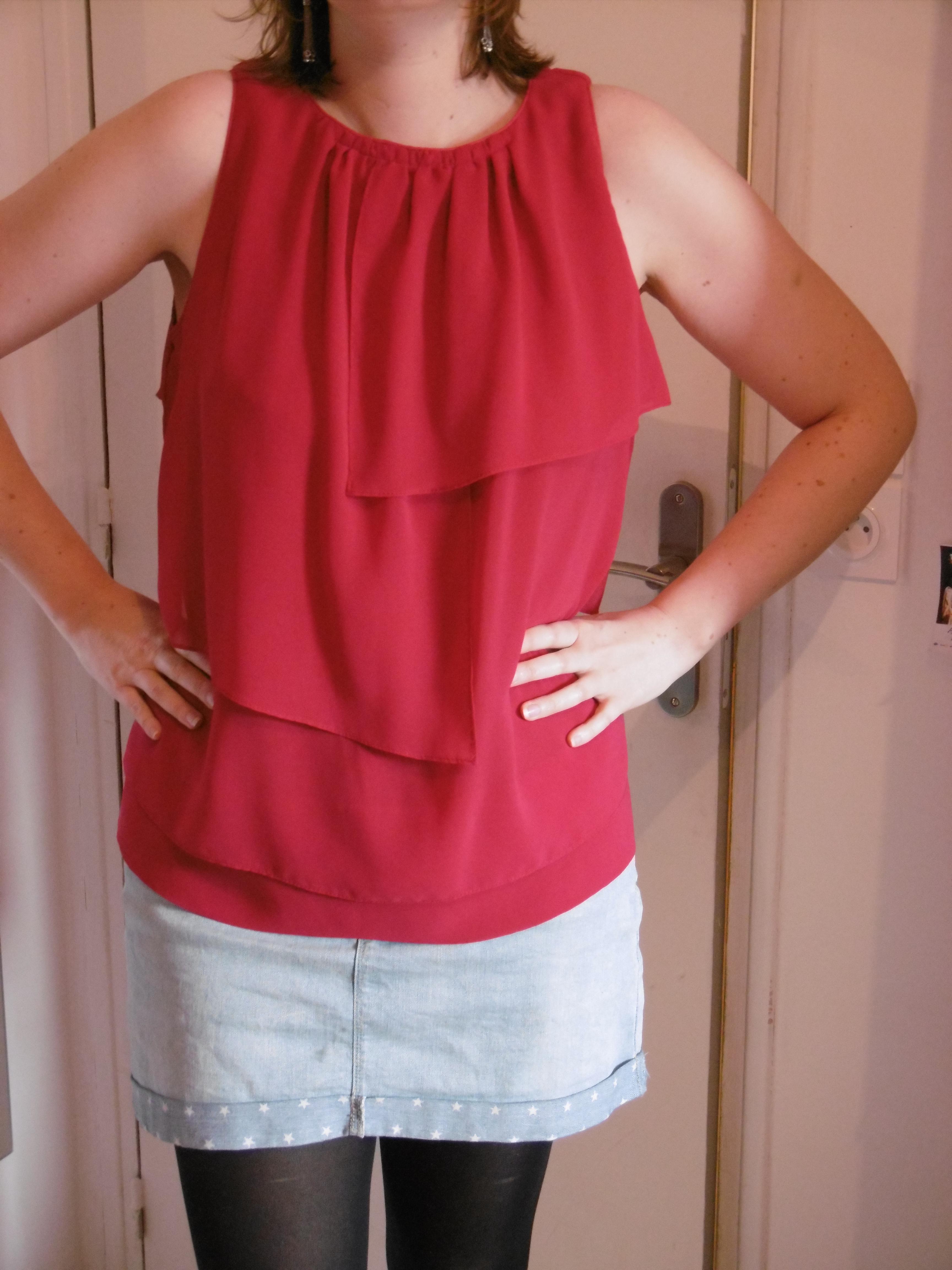 troc de troc top rouge framboise, taille 42 image 0