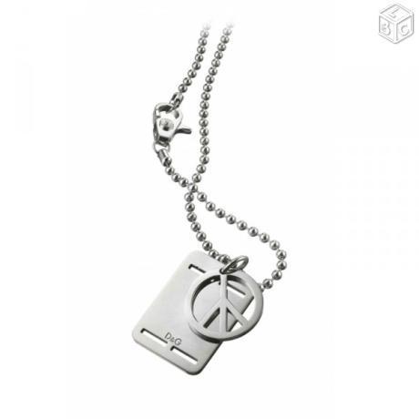 troc de troc collier d&g dolce gabbana acier pendentif plaque image 0